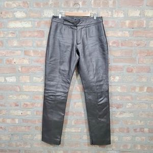 Gunmetal Metallic Genuine Leather Pants